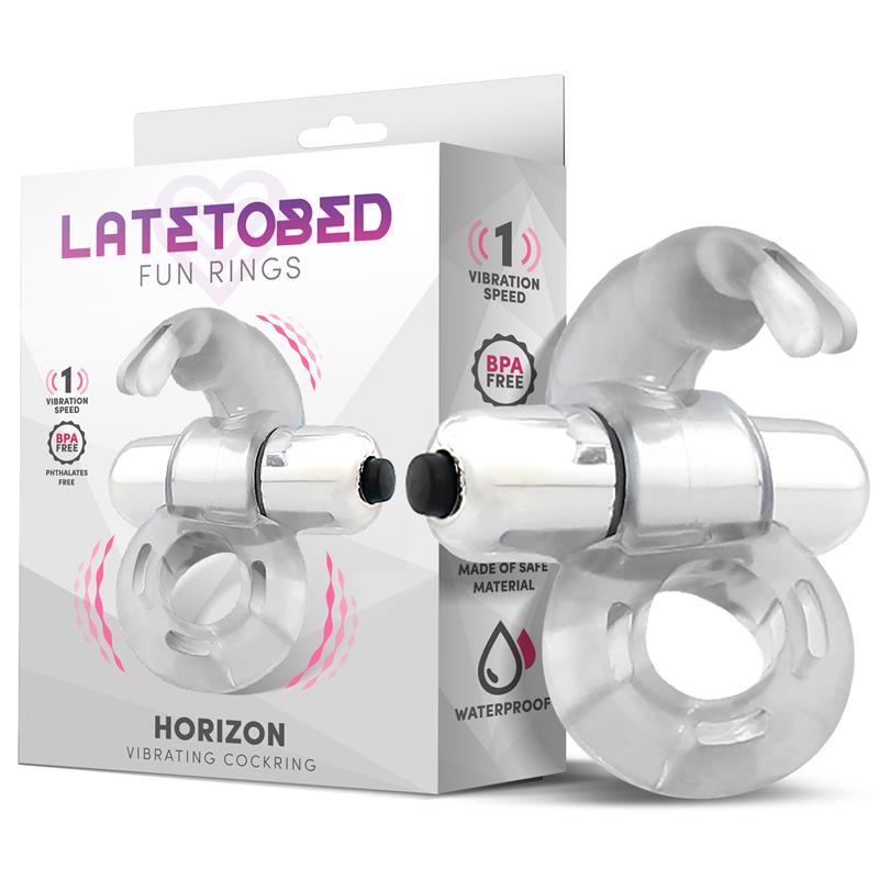 Anel Vibratório Horizon com Coelho Transparente