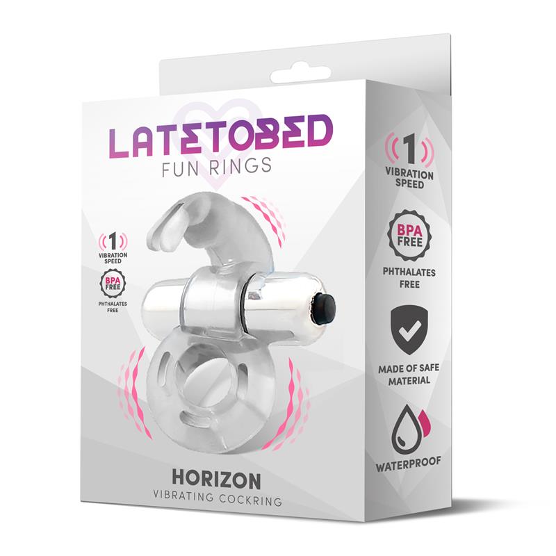 Anel Vibratório Horizon com Coelho Transparente